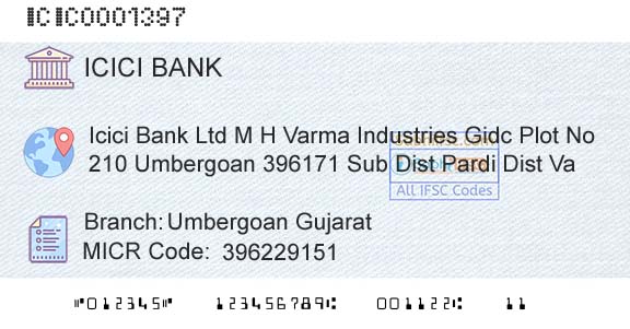 Icici Bank Limited Umbergoan GujaratBranch 
