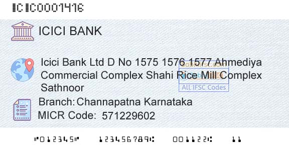 Icici Bank Limited Channapatna KarnatakaBranch 