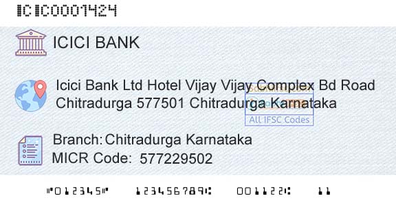 Icici Bank Limited Chitradurga KarnatakaBranch 