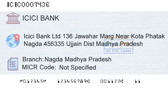 Icici Bank Limited Nagda Madhya PradeshBranch 