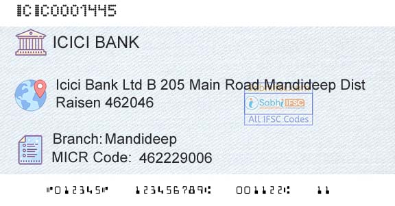 Icici Bank Limited MandideepBranch 