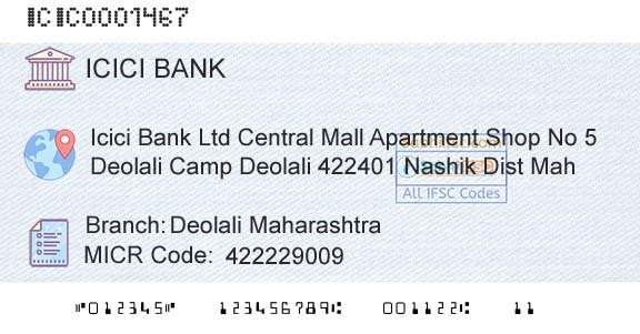 Icici Bank Limited Deolali MaharashtraBranch 