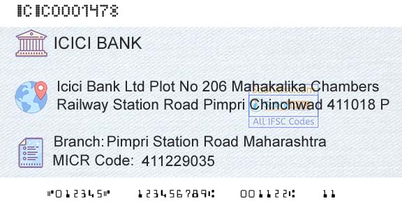 Icici Bank Limited Pimpri Station Road MaharashtraBranch 