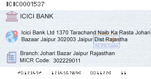 Icici Bank Limited Johari Bazar Jaipur RajasthanBranch 