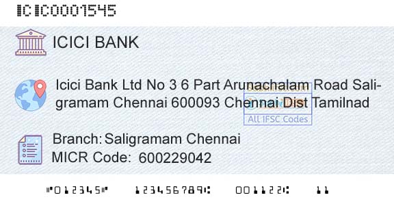 Icici Bank Limited Saligramam ChennaiBranch 