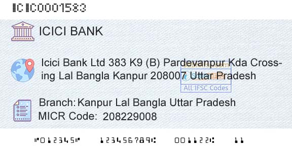 Icici Bank Limited Kanpur Lal Bangla Uttar PradeshBranch 