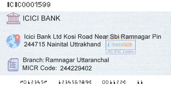 Icici Bank Limited Ramnagar UttaranchalBranch 