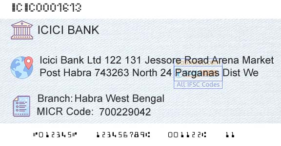 Icici Bank Limited Habra West BengalBranch 