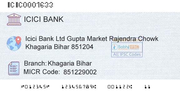 Icici Bank Limited Khagaria BiharBranch 