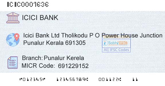 Icici Bank Limited Punalur KerelaBranch 