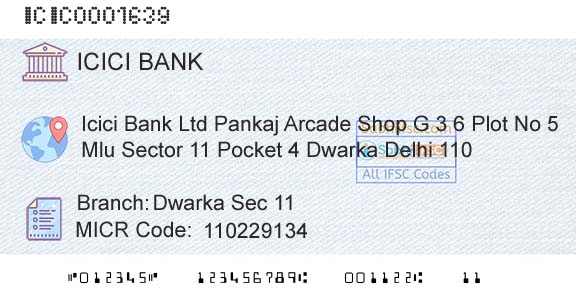 Icici Bank Limited Dwarka Sec 11Branch 