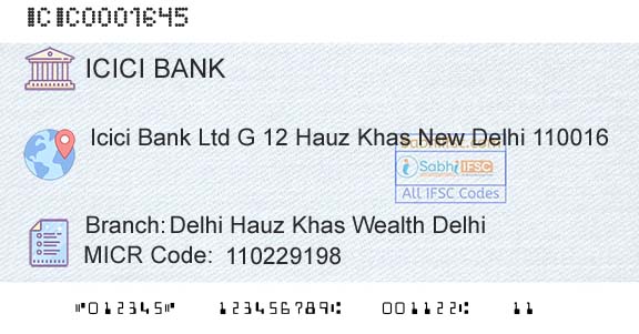 Icici Bank Limited Delhi Hauz Khas Wealth DelhiBranch 