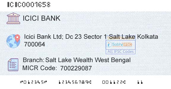 Icici Bank Limited Salt Lake Wealth West BengalBranch 