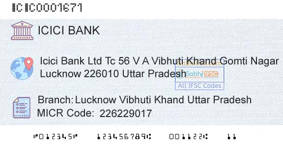 Icici Bank Limited Lucknow Vibhuti Khand Uttar PradeshBranch 