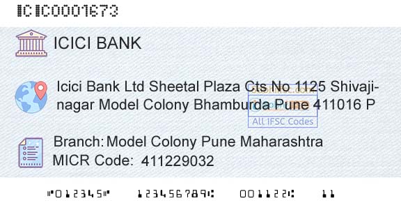 Icici Bank Limited Model Colony Pune MaharashtraBranch 