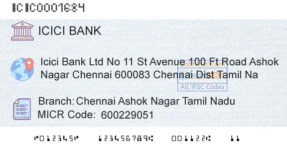 Icici Bank Limited Chennai Ashok Nagar Tamil NaduBranch 