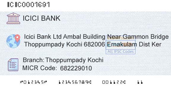 Icici Bank Limited Thoppumpady KochiBranch 