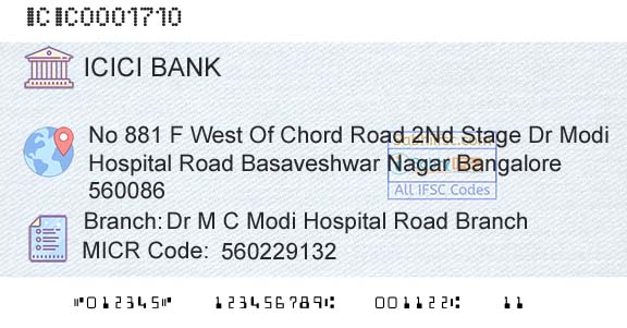 Icici Bank Limited Dr M C Modi Hospital Road BranchBranch 