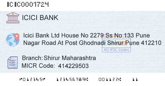 Icici Bank Limited Shirur MaharashtraBranch 