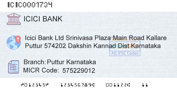 Icici Bank Limited Puttur KarnatakaBranch 