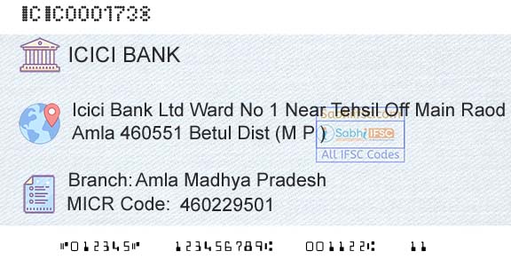 Icici Bank Limited Amla Madhya PradeshBranch 