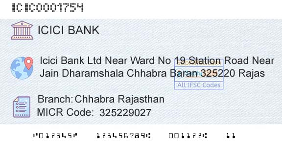 Icici Bank Limited Chhabra RajasthanBranch 