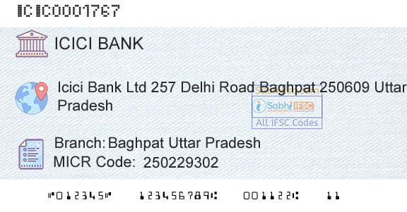 Icici Bank Limited Baghpat Uttar PradeshBranch 