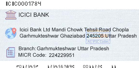 Icici Bank Limited Garhmukteshwar Uttar PradeshBranch 