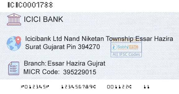 Icici Bank Limited Essar Hazira GujratBranch 