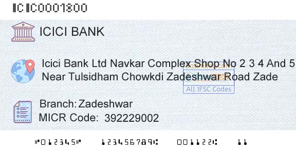 Icici Bank Limited ZadeshwarBranch 