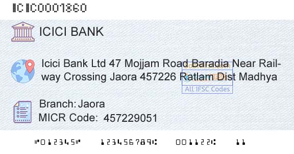 Icici Bank Limited JaoraBranch 