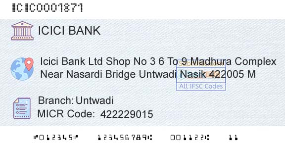 Icici Bank Limited UntwadiBranch 
