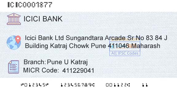 Icici Bank Limited Pune U KatrajBranch 
