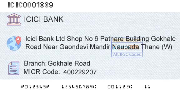 Icici Bank Limited Gokhale RoadBranch 