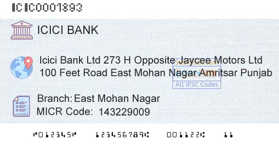 Icici Bank Limited East Mohan NagarBranch 
