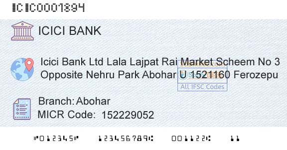 Icici Bank Limited AboharBranch 