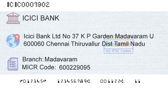 Icici Bank Limited MadavaramBranch 