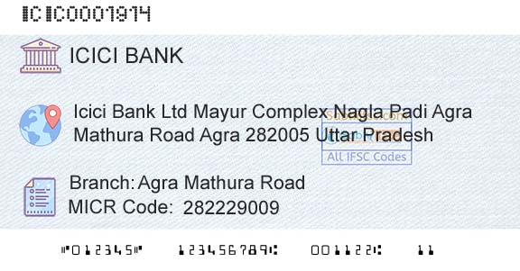 Icici Bank Limited Agra Mathura RoadBranch 