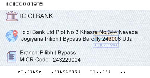 Icici Bank Limited Pilibhit BypassBranch 