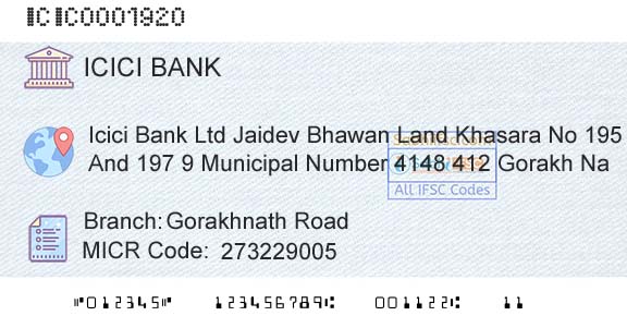 Icici Bank Limited Gorakhnath RoadBranch 