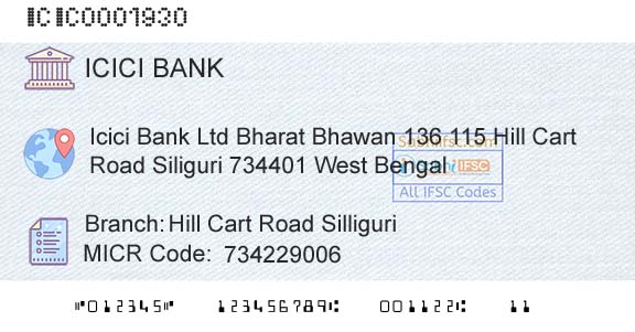 Icici Bank Limited Hill Cart Road SilliguriBranch 
