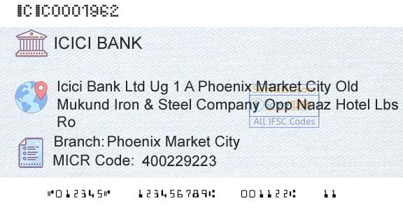 Icici Bank Limited Phoenix Market CityBranch 