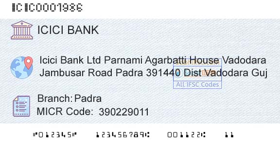 Icici Bank Limited PadraBranch 