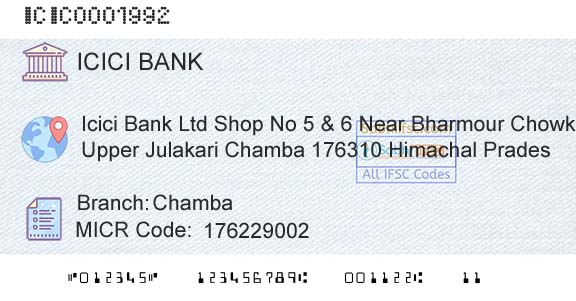 Icici Bank Limited ChambaBranch 