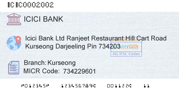 Icici Bank Limited KurseongBranch 
