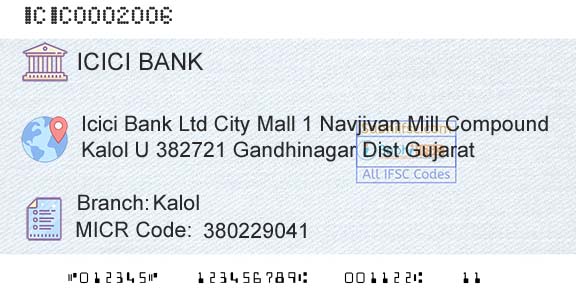 Icici Bank Limited KalolBranch 