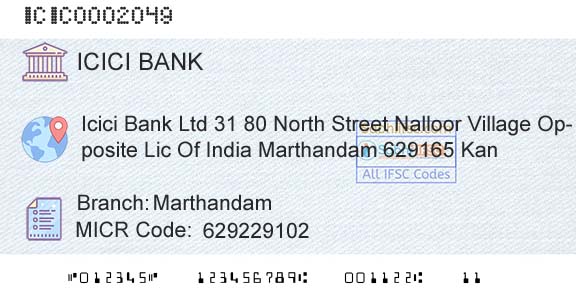 Icici Bank Limited MarthandamBranch 