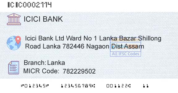 Icici Bank Limited LankaBranch 