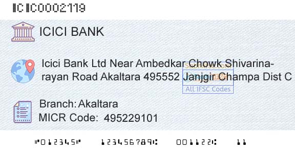 Icici Bank Limited AkaltaraBranch 