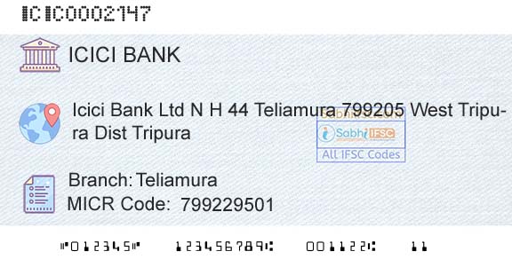 Icici Bank Limited TeliamuraBranch 